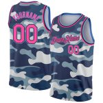 Personalized Camo Basketball Jersey - Pink, Black, Light Blue, Custom Name & Number - Authentic Salute To Service Personalized