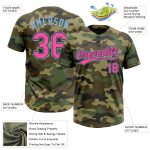 Custom Name Number Personalized Camo Softball Jersey Unisex Salute to Service Pink Black Light Blue Two-Button Personalized