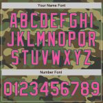 Personalized Camo Pink Kelly Green Bomber Jacket for Salute to Service, Full-Snap Varsity Letterman Personalized Camo Pink-Kelly