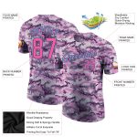 Personalized Camo T-Shirt for Women, Pink & Light Blue Performance Salute to Service Apparel Personalized Camo Pink-Light