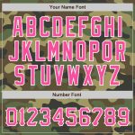 Custom Name & Number Pink-White Camo Bomber Varsity Letterman Salute to Service Jacket Personalized Camo Pink-White Bomber