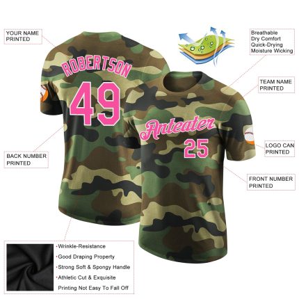 Camo Pink-White Personalized Performance T-Shirt for Salute to Service Personalized Camo Pink-White Performance Salute To