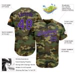 Personalized Camo Baseball Jersey in Purple and Black - Authentic Salute to Service Personalized Camo Purple-Black Authentic