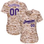 Personalized Camo Purple Black Authentic Salute To Service Jersey Custom Name Number Baseball Jersey Personalized Camo Purple-Black