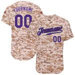 Custom Camouflage Purple Black Baseball Jersey - Salute to Service Edition Personalized Camo Purple-Black Salute To Service