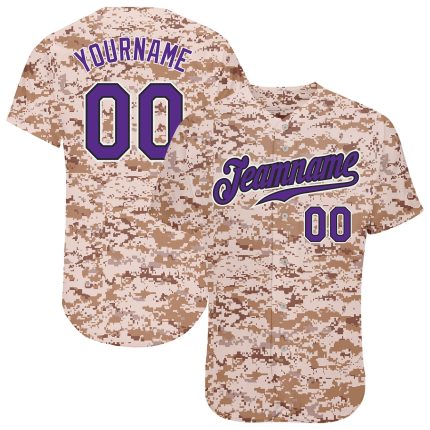 Custom Camouflage Purple Black Baseball Jersey - Salute to Service Edition Personalized Camo Purple-Black Salute To Service