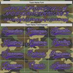 Custom Name Number Personalized Camo Hockey Jersey - Purple Black Salute to Service Team Jersey Personalized Camo Purple-Black