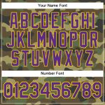 Purple-Gold Camo Personalized Salute To Service Baseball Jersey Personalized Camo Purple-Gold Salute To Service Baseball