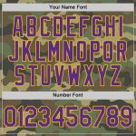 Personalized Purple Gold Camo Salute to Service Softball Jersey Unisex Two-Button Personalized Camo Purple-Gold Salute To