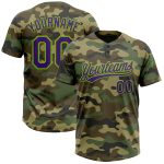 Personalized Camo Softball Jersey in Purple Neon Green for Unisex Salute to Service Two-Button Design Personalized Camo Purple-Neon