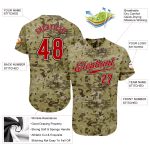 Personalized Camo Jersey | Red-Black Authentic Salute to Service Baseball Jersey Personalized Camo Red-Black Authentic Salute
