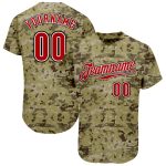 Personalized Camo Jersey | Red-Black Authentic Salute to Service Baseball Jersey Personalized Camo Red-Black Authentic Salute