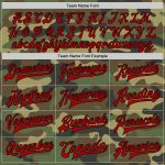 Personalized Red-Black Camo Varsity Letterman Bomber Jacket - Salute to Service Full-Snap Personalized Camo Red-Black Bomber