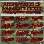 Personalized Salute To Service Camo Red-Black Bomber Jacket Full-Snap Varsity Letterman Personalized Camo Red-Black Bomber