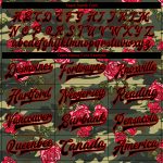 Custom Name Number Varsity Jacket Personalized Bomber Red-Black Camo 3D Pattern Salute to Service Full-Snap Design Personalized