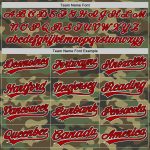 Personalized Camo Baseball Jersey - Red-Black Salute to Service Design, Size 4 Personalized Camo Red-Black Salute To Service