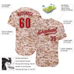 Red-Black Camo Personalized Salute to Service Baseball Jersey Personalized Camo Red-Black Salute To Service Baseball Jersey