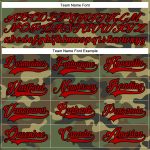 Personalized Red-Black Camo Hockey Jersey Salute to Service Lace Neck Personalized Camo Red-Black Salute To Service Hockey
