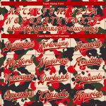 Personalized Red-Cream Camo 3D Bomber Varsity Letterman Jacket - Salute to Service Personalized Camo Red-Cream 3D Bomber