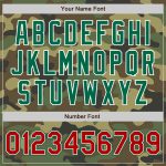 Personalized Red-Kelly Green Camo Jacket for Men, Full-Snap Varsity Letterman Salute to Service Bomber Personalized Camo