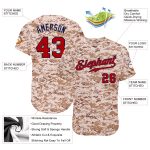 Custom Name and Number Personalized Camo Baseball Jersey - Red-Navy Authentic Salute To Service Team Jersey Personalized