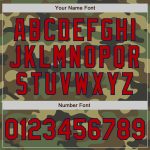 Personalized Red-Navy Camo Bomber Jacket Salute To Service Full-Snap Varsity Letterman Personalized Camo Red-Navy Bomber