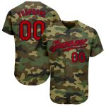 Personalized Red Navy Camo Salute to Service Baseball Jersey - Custom Jersey 3 Personalized Camo Red-Navy Salute To Service