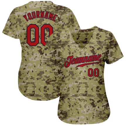 Personalized Camo Baseball Jersey - Red-Navy Salute to Service 4 Personalized Camo Red-Navy Salute To Service Baseball Jersey