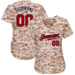 Personalized Camo Baseball Jersey - Red-Navy Salute To Service Design Personalized Camo Red-Navy Salute To Service Baseball