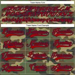 Custom Camo Hockey Lace Neck Jersey Red-Navy Salute to Service Design Personalized Camo Red-Navy Salute To Service Hockey