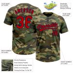 Personalized Salute To Service Red-Navy Camo Unisex Softball Jersey Personalized Camo Red-Navy Salute To Service Two-Button