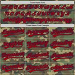 Personalized Salute To Service Red-Navy Camo Unisex Softball Jersey Personalized Camo Red-Navy Salute To Service Two-Button