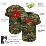 Personalized Camo Red Gold Salute to Service Baseball Jersey for Men Personalized Camo Red-Old Gold Salute To Service Baseball