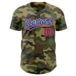 Personalized Camo Baseball Jersey - Red-Royal Salute To Service Design Personalized Camo Red-Royal Salute To Service Baseball