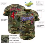 Personalized Camo Baseball Jersey - Red-Royal Salute To Service Design Personalized Camo Red-Royal Salute To Service Baseball
