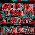 Custom Name and Number 3D Bomber Varsity Jacket Red-White Fluorescent Camo Salute to Service Letterman Personalized Camo