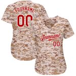 Personalized Camo Jersey Red White Salute to Service Mens Baseball Jersey Personalized Camo Red-White Salute To Service Baseball
