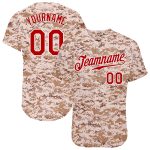 Personalized Camo Jersey Red White Salute to Service Mens Baseball Jersey Personalized Camo Red-White Salute To Service Baseball