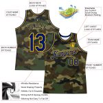 Personalized Camo Basketball Jersey - Royal Gold Salute to Service Design Personalized Camo Royal-Gold Salute To Service