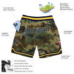 Custom Camo Basketball Shorts in Royal Gold | Salute to Service Design Personalized Camo Royal-Gold Salute To Service Basketball