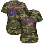 Personalized Camo Baseball Jersey - Royal-Orange Salute To Service 2 Personalized Camo Royal-Orange Salute To Service Baseball