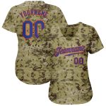 Personalized Camo Baseball Jersey in Royal Orange - Salute to Service Design 3 Personalized Camo Royal-Orange Salute To Service