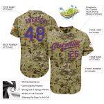 Personalized Camo Baseball Jersey in Royal Orange - Salute to Service Design 3 Personalized Camo Royal-Orange Salute To Service