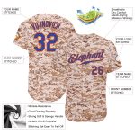 Personalized Camo Royal Orange Baseball Jersey - Salute to Service Design Personalized Camo Royal-Orange Salute To Service