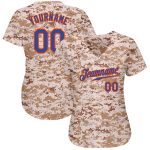 Personalized Camo Royal Orange Baseball Jersey - Salute to Service Design Personalized Camo Royal-Orange Salute To Service