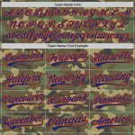 Personalized Camo Salute to Service Unisex Softball Jersey - Royal-Orange Two-Button Design Personalized Camo Royal-Orange