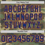 Personalized Camo Salute to Service Unisex Softball Jersey - Royal-Orange Two-Button Design Personalized Camo Royal-Orange