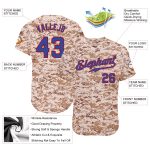 Custom Camo Royal-Red Baseball Jersey with Personalized Name and Number - Authentic Salute To Service Team Apparel Personalized