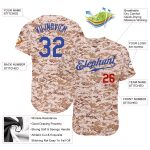 Personalized Royal-Red Camo Salute To Service Jersey for Men - Baseball Jersey 2 Personalized Camo Royal-Red Salute To Service