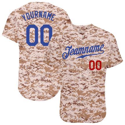 Personalized Royal-Red Camo Salute To Service Jersey for Men - Baseball Jersey 2 Personalized Camo Royal-Red Salute To Service